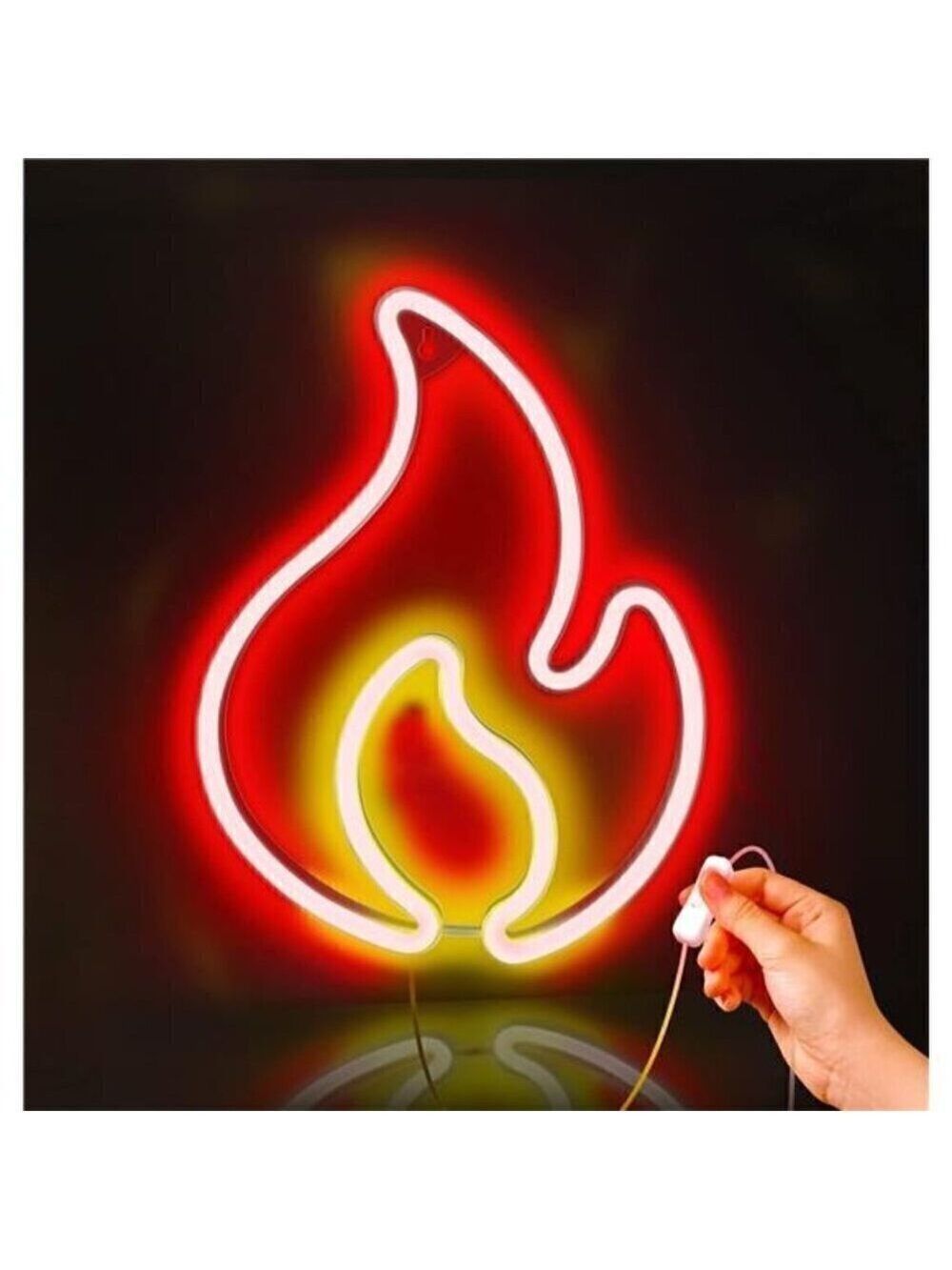 Flame Neon Sign Red and Yellow Flame Neon Light LED Living Room Bedroom NEW